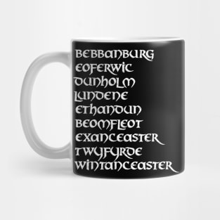 Old English Saxon Town Names Mug